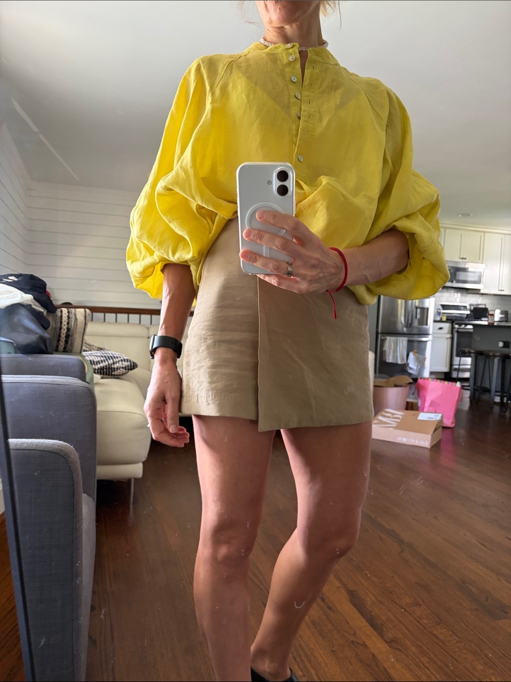 Zara Bright Yellow Button-Placket Tunic